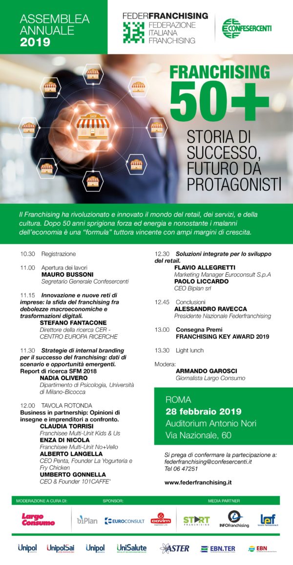 invito assemblea annuale Confesercenti Federfranchising 28 febbraio 2018